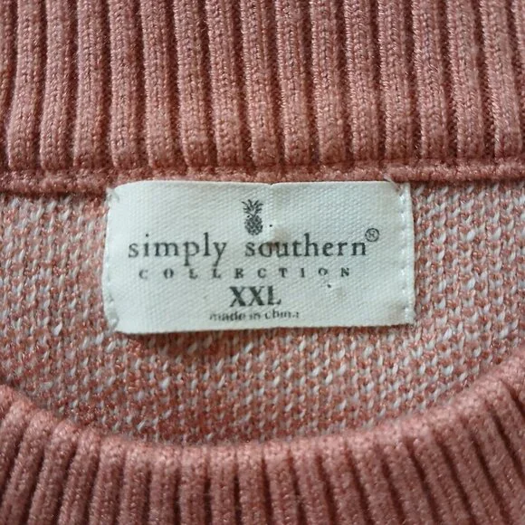 SIMPLY SOUTHERN SALMON COLOR CROPPED SWEATER WITH COWBOY BOOTS WOMENS XXL NWOT - Picture 4 of 7